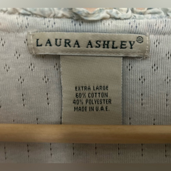 Laura Ashley Vintage Night Gown cotton floral cottage lavender and pink rose XL - Picture 2 of 6